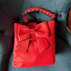 Betsey Johnson Pink Studded Bow Purse